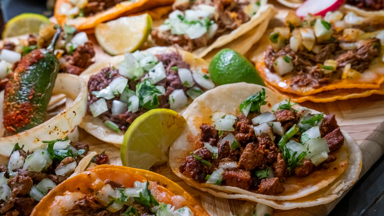 An assortment of tacos